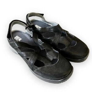 Drew Smiles Orthopedic Fisherman Sandals Size 9WW Extra Wide Black Leather Comfy